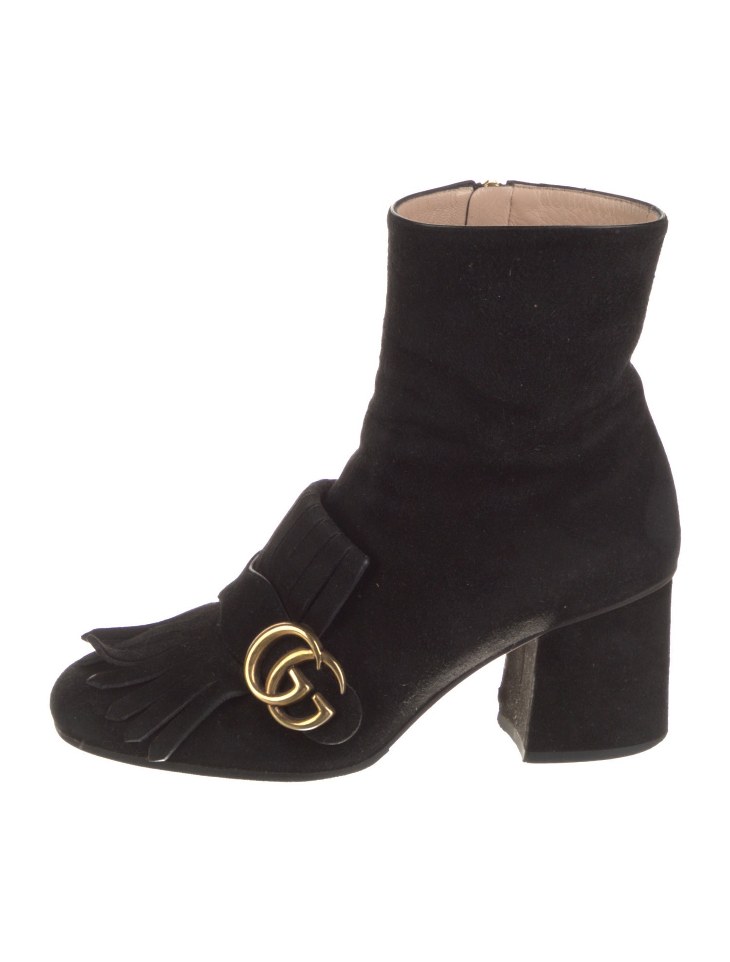 Gucci Double G Logo Suede Boots