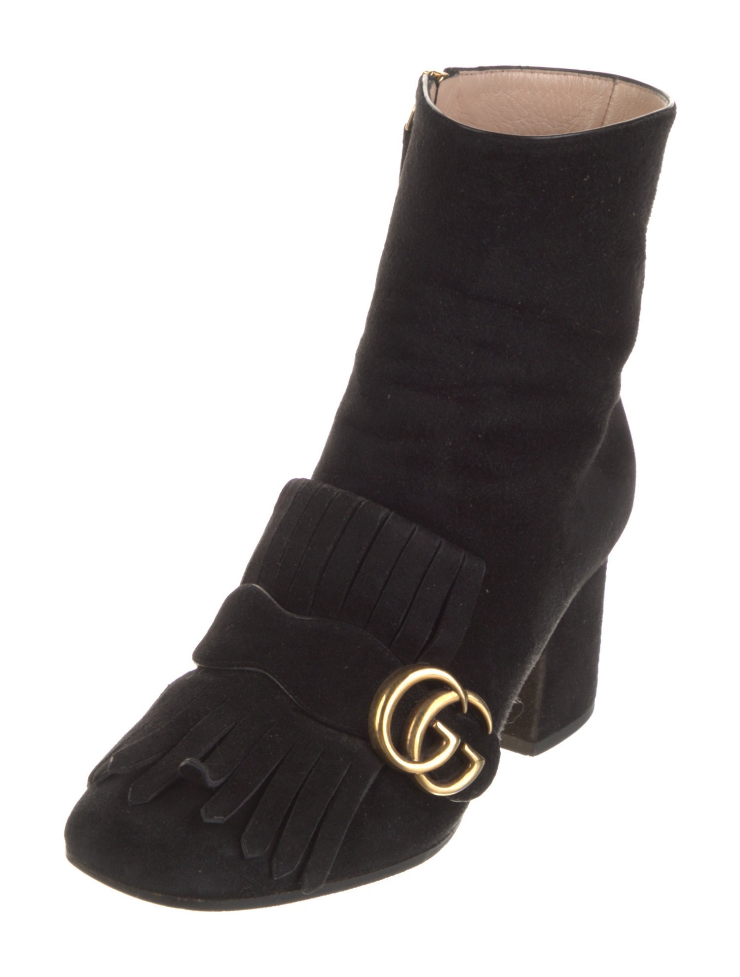 Gucci Double G Logo Suede Boots