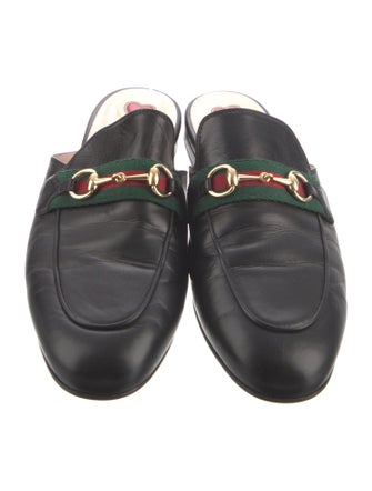 Gucci Web Accent Leather Mules