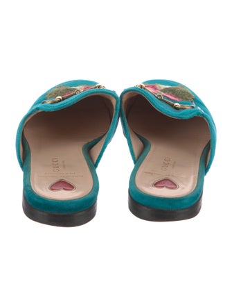 Gucci Velvet Floral Print Mules
