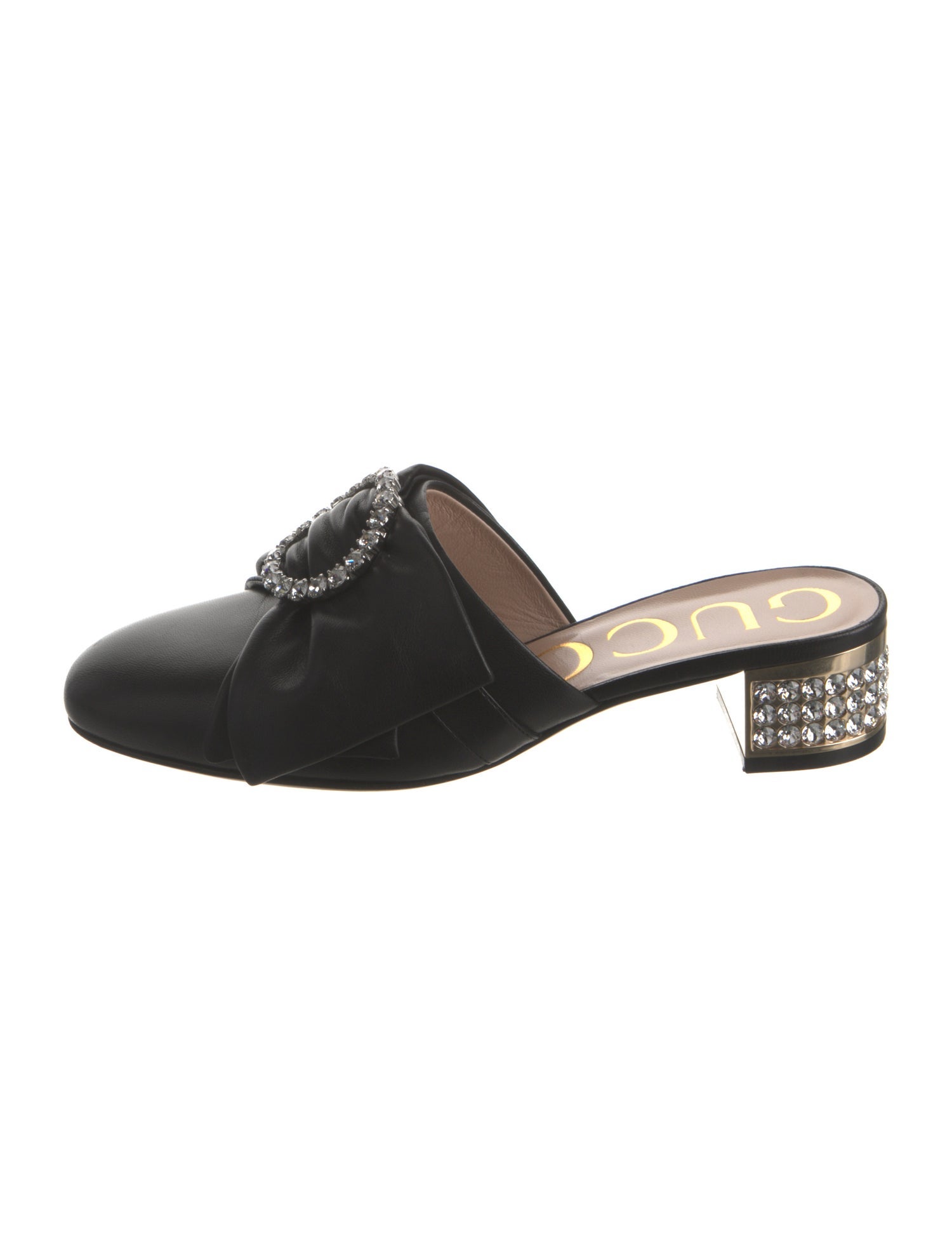 Gucci Leather Bow Accents Mules