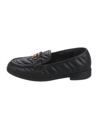 Gucci Quilted Pattern Leather Loafers