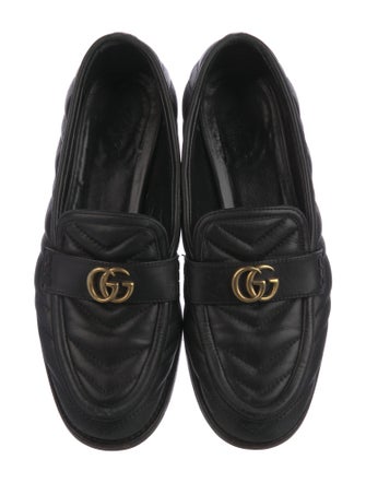 Gucci Quilted Pattern Leather Loafers