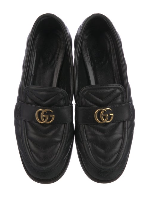 Gucci Quilted Pattern Leather Loafers
