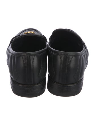 Gucci Quilted Pattern Leather Loafers