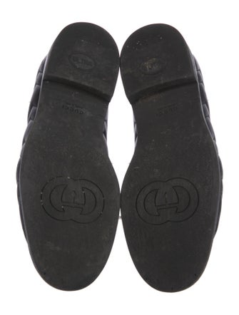 Gucci Quilted Pattern Leather Loafers