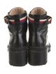 Gucci Sylvie Web Accent Leather Combat Boots