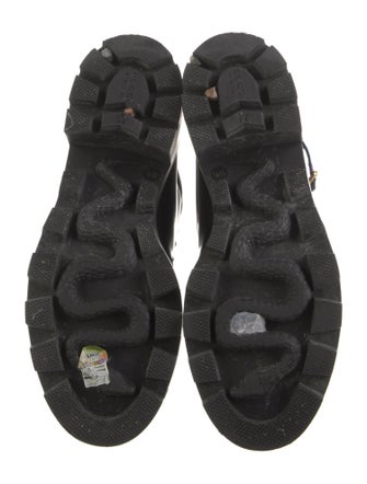 Gucci Sylvie Web Accent Leather Combat Boots