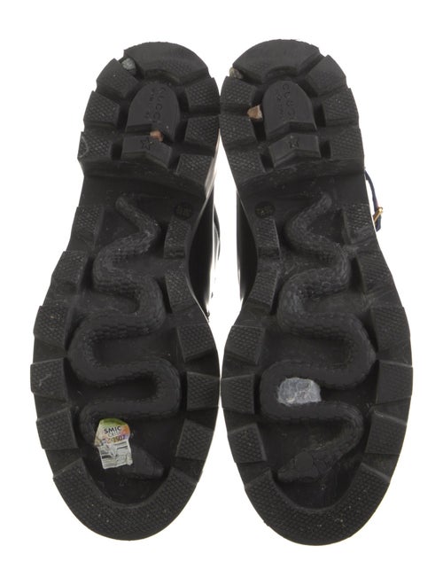 Gucci Sylvie Web Accent Leather Combat Boots