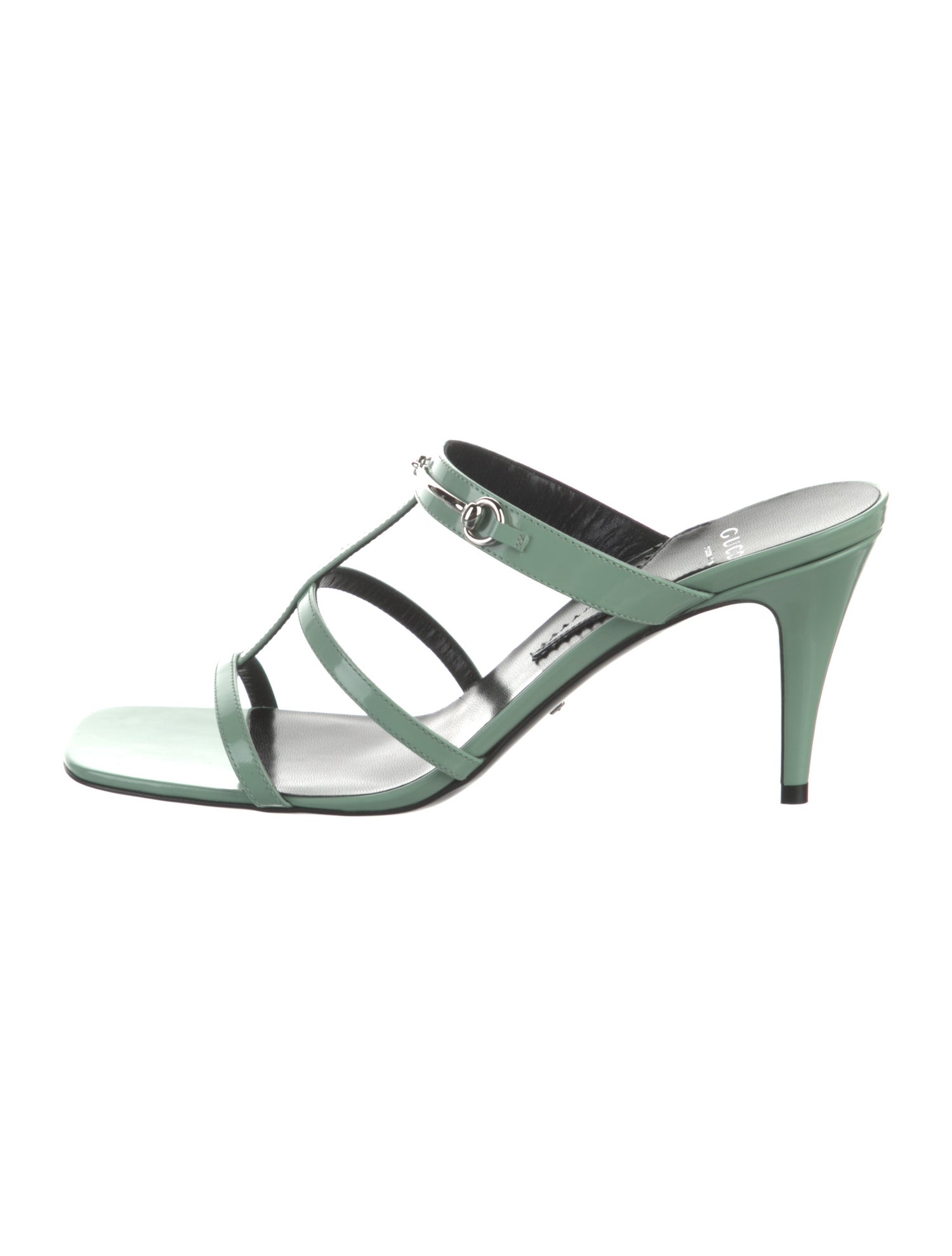 Gucci Horsebit Accent Patent Leather Slides