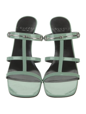 Gucci Horsebit Accent Patent Leather Slides