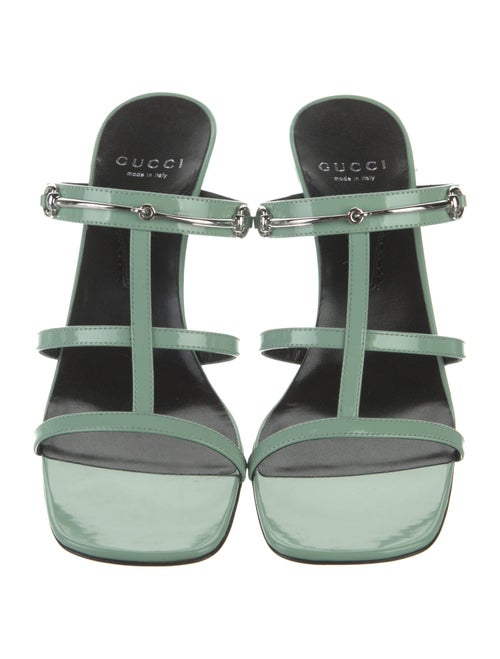 Gucci Horsebit Accent Patent Leather Slides