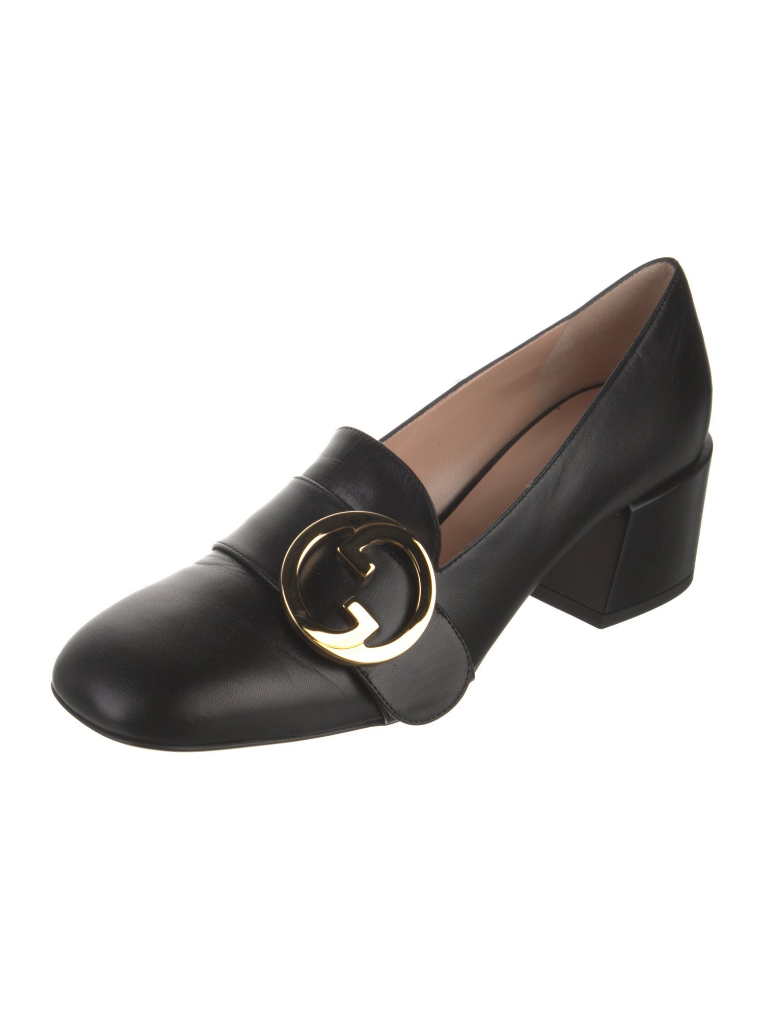 Gucci Interlocking G Logo Leather Pumps