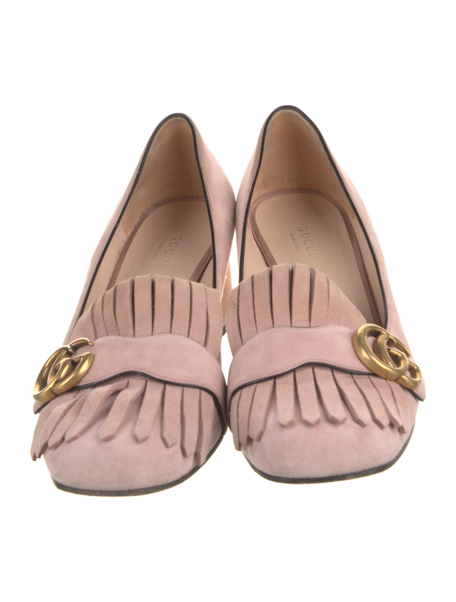 Gucci Double G Logo Suede Pumps