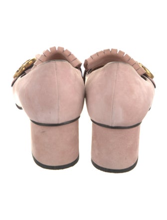 Gucci Double G Logo Suede Pumps