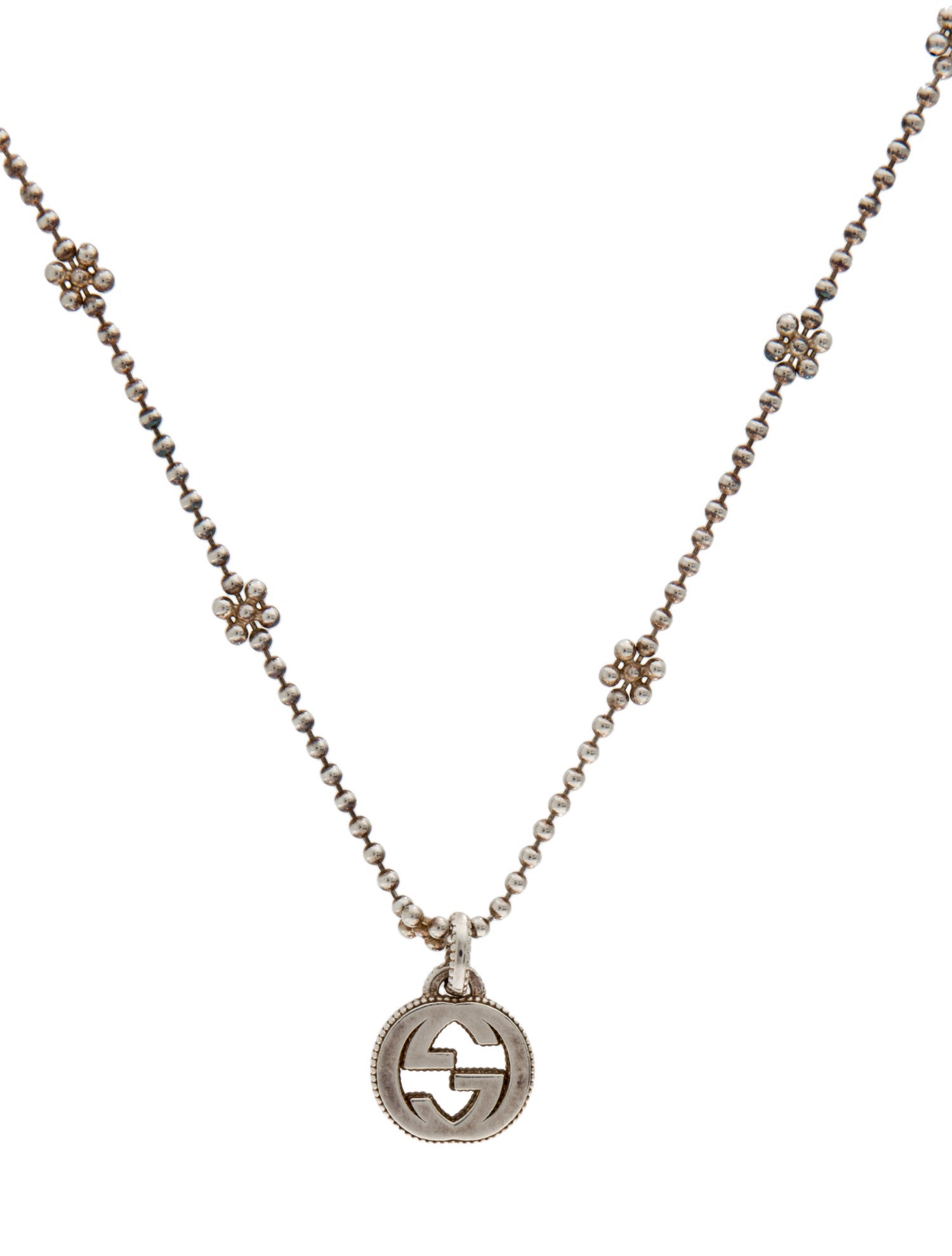 Gucci Interlocking G Flower Station Necklace