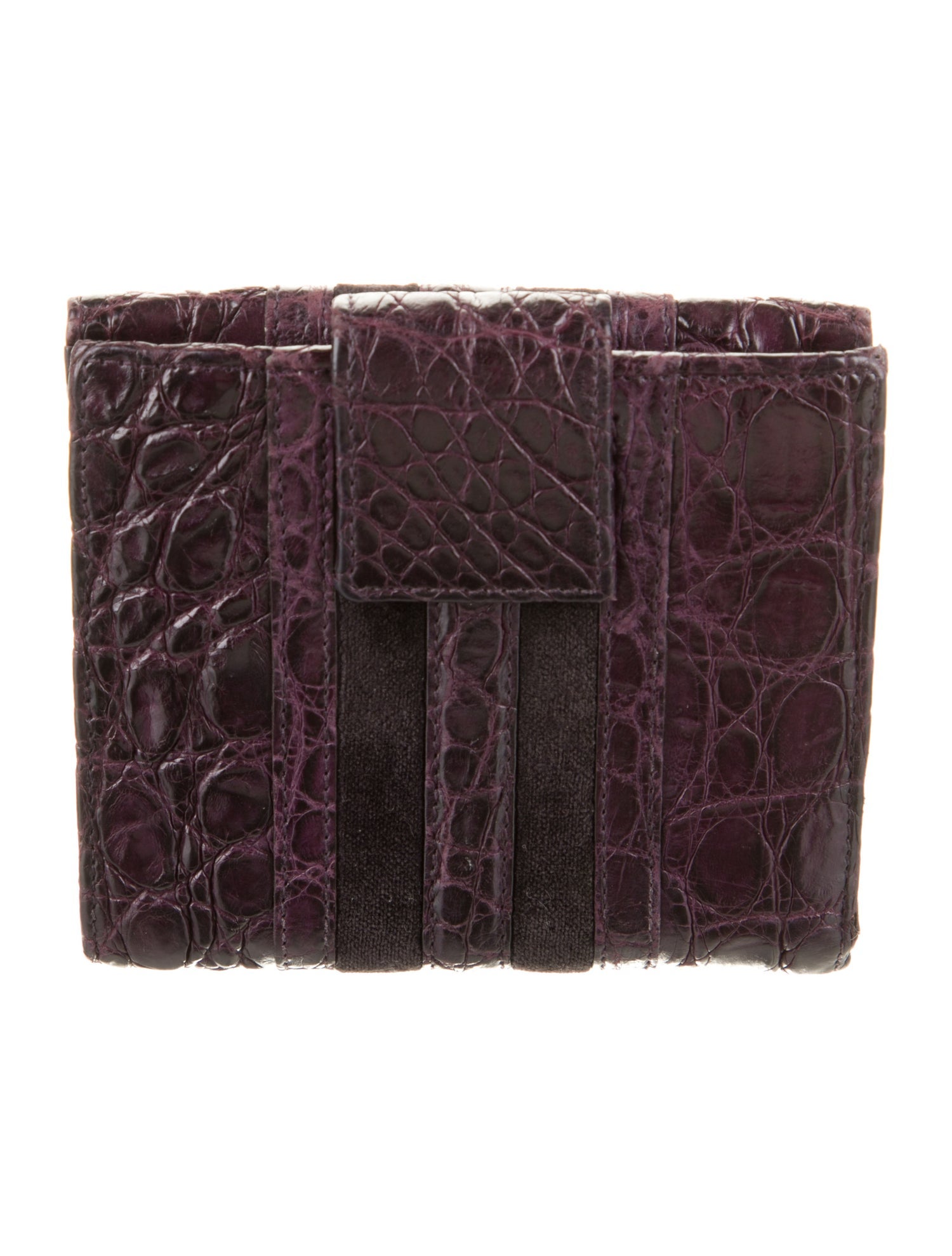 Gucci Web Accent Alligator Compact Wallet