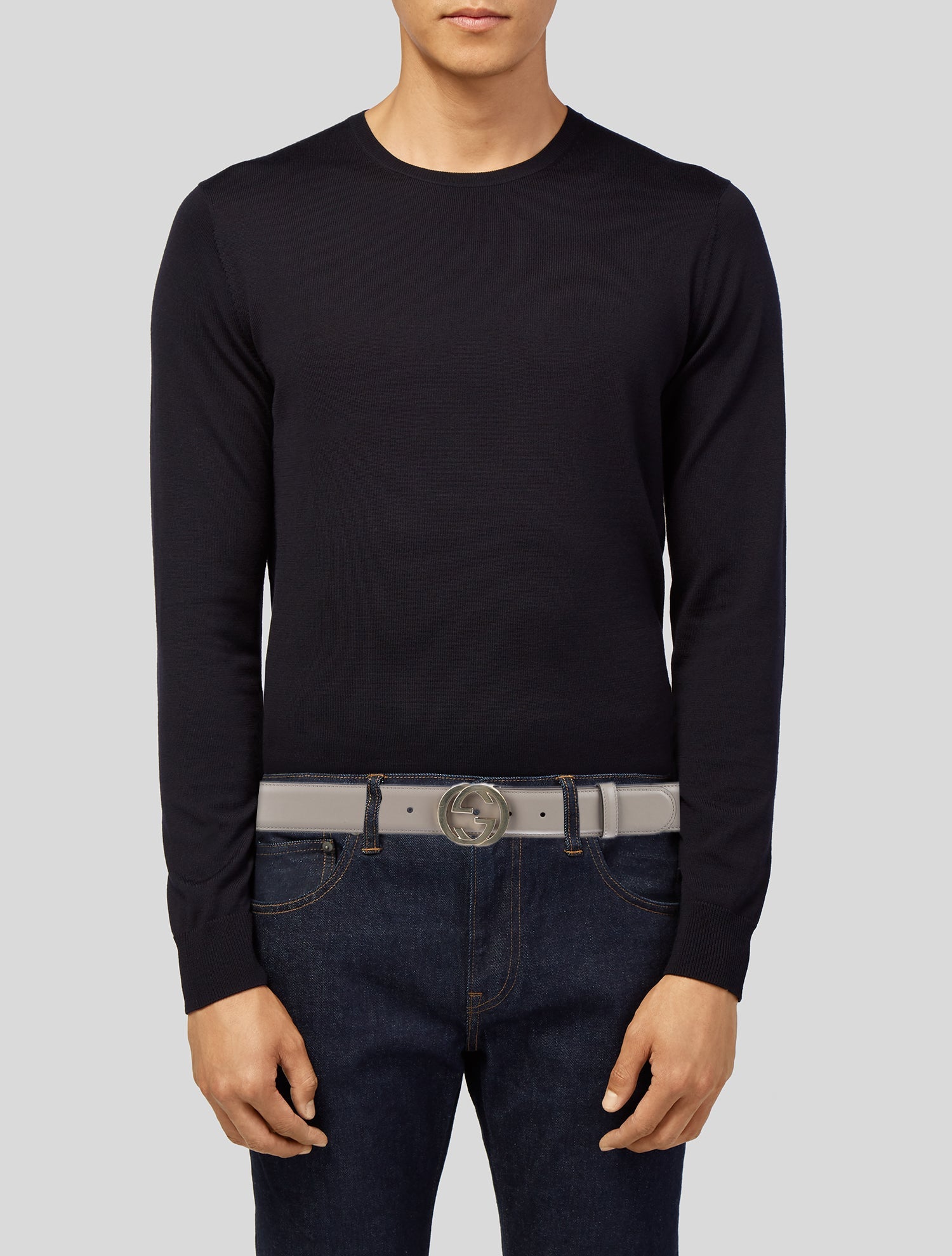 Gucci Interlocking G Logo Leather Belt Kit