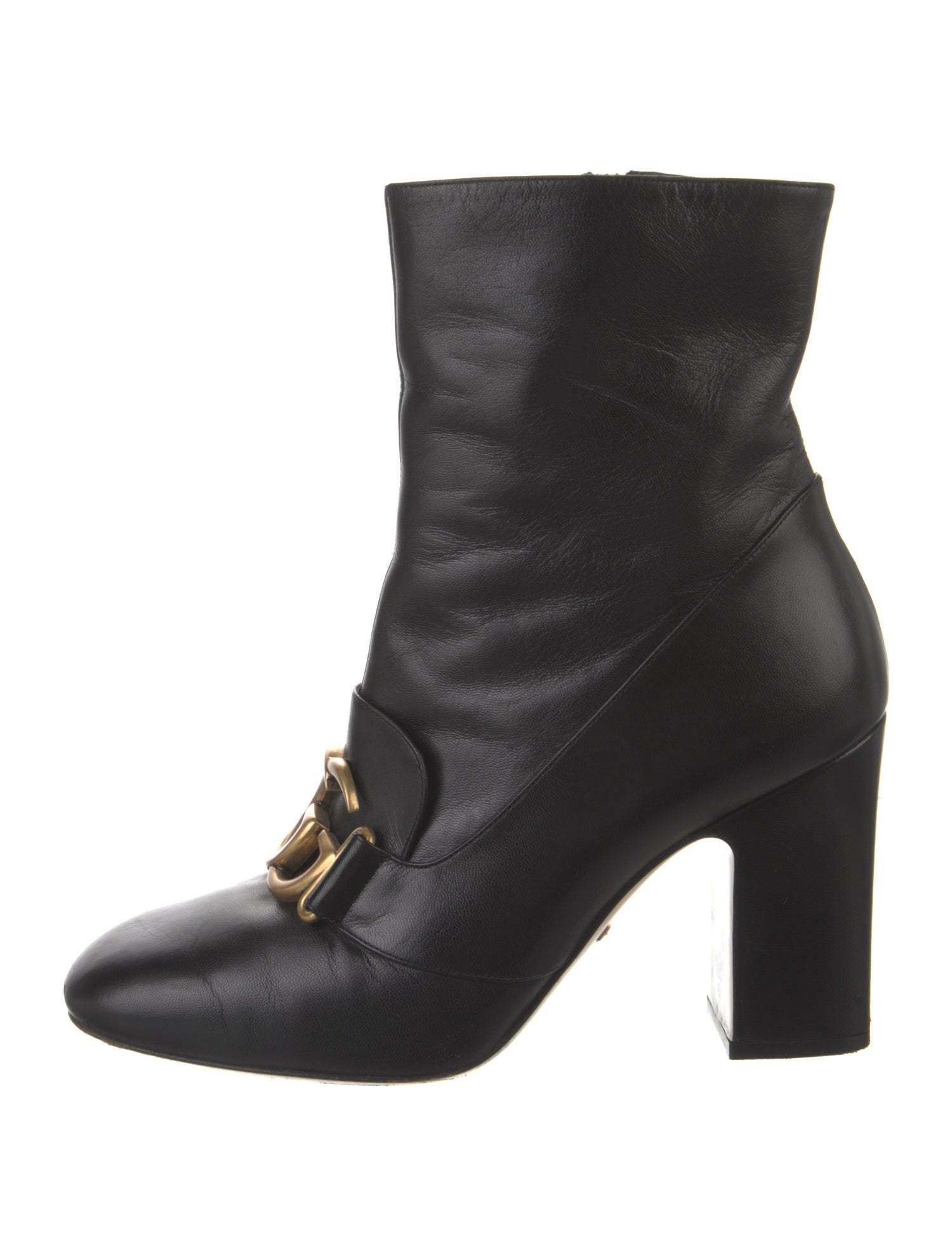 Gucci Double G Logo Leather Boots