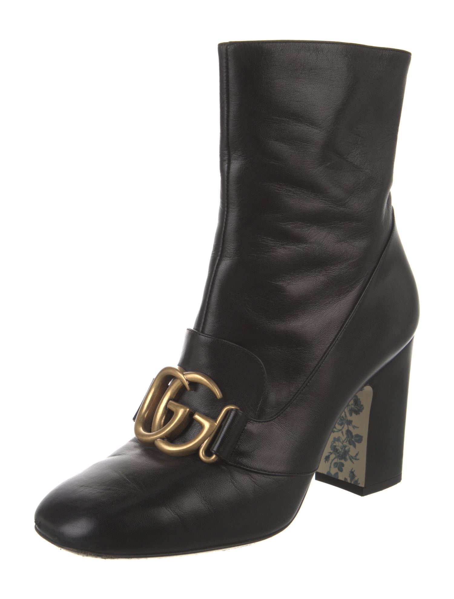 Gucci Double G Logo Leather Boots