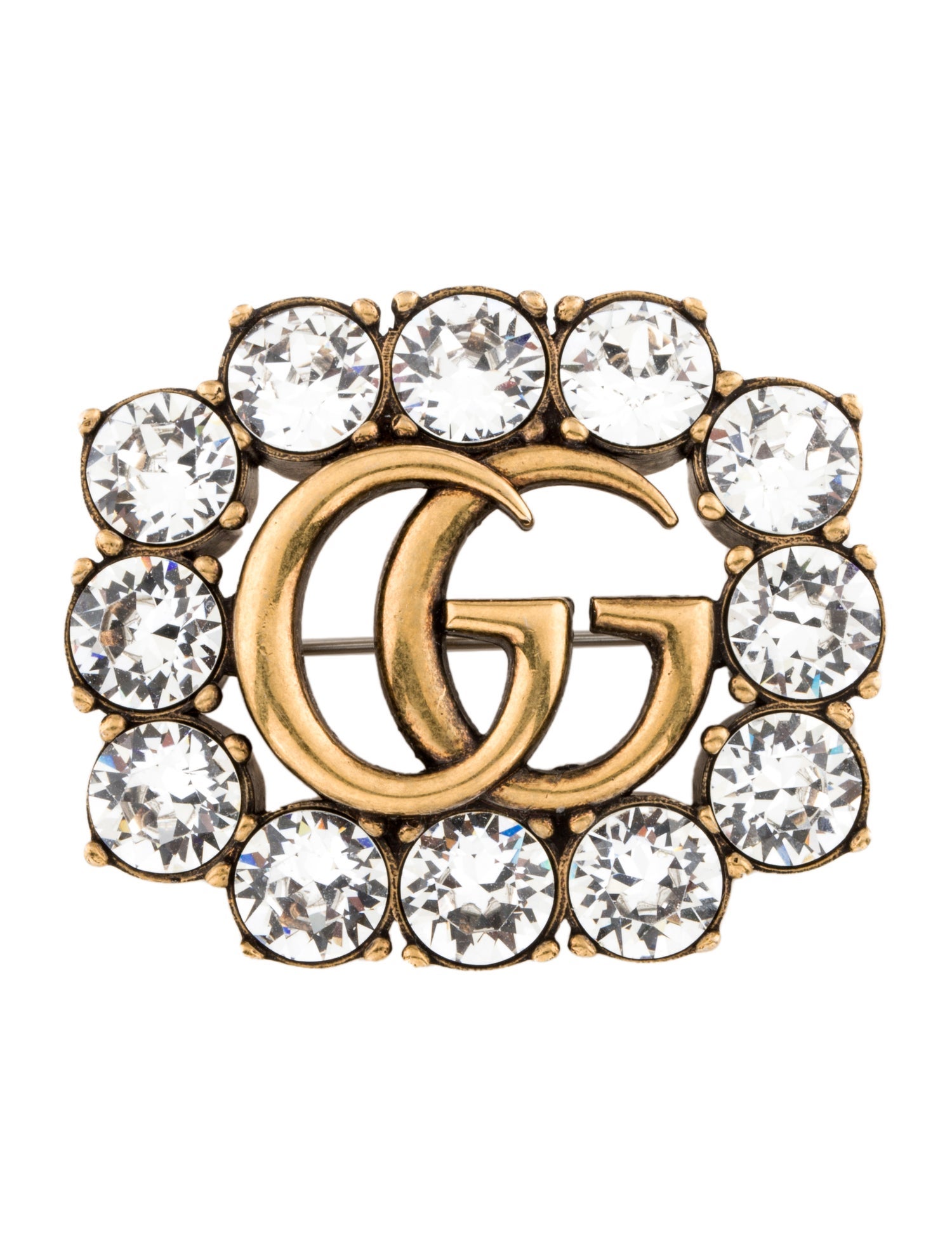 Gucci Crystal GG Brooch