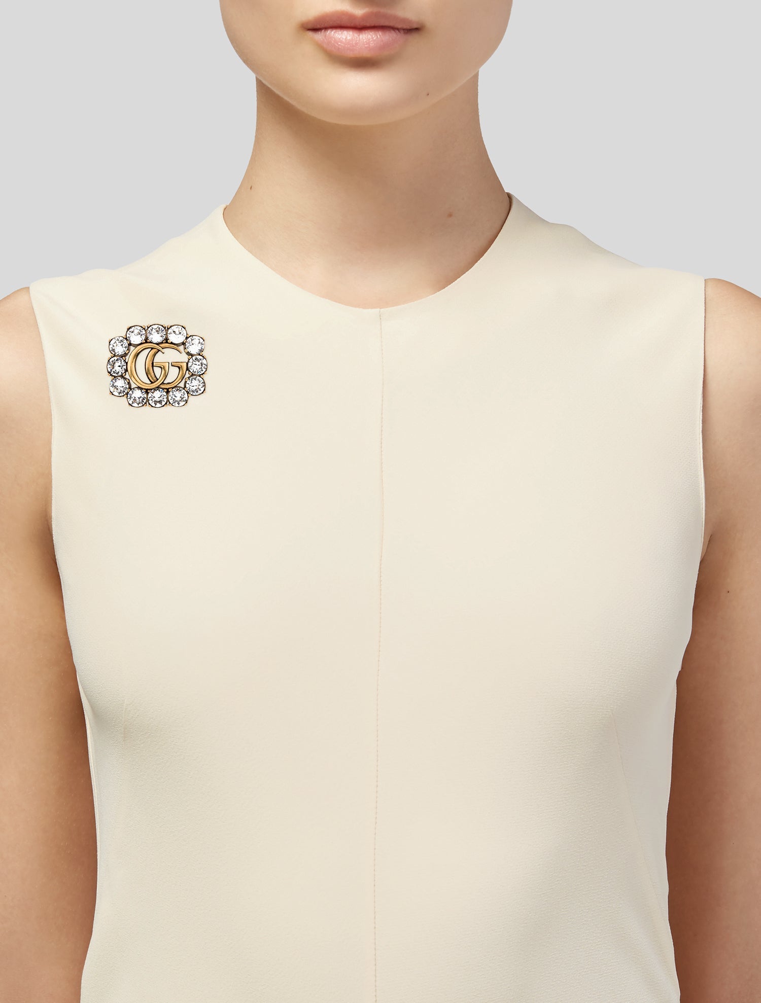Gucci Crystal GG Brooch
