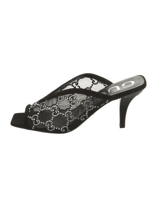Gucci Mesh Crystal Embellishments Mules