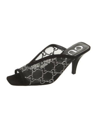 Gucci Mesh Crystal Embellishments Mules