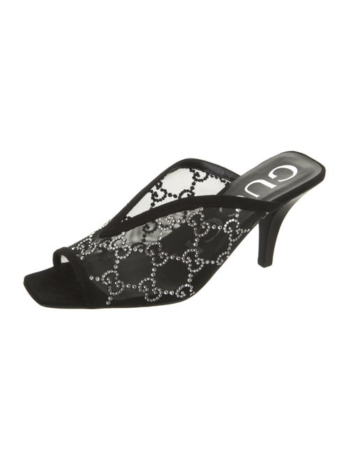 Gucci Mesh Crystal Embellishments Mules