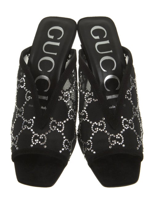 Gucci Mesh Crystal Embellishments Mules