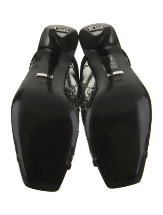 Gucci Mesh Crystal Embellishments Mules