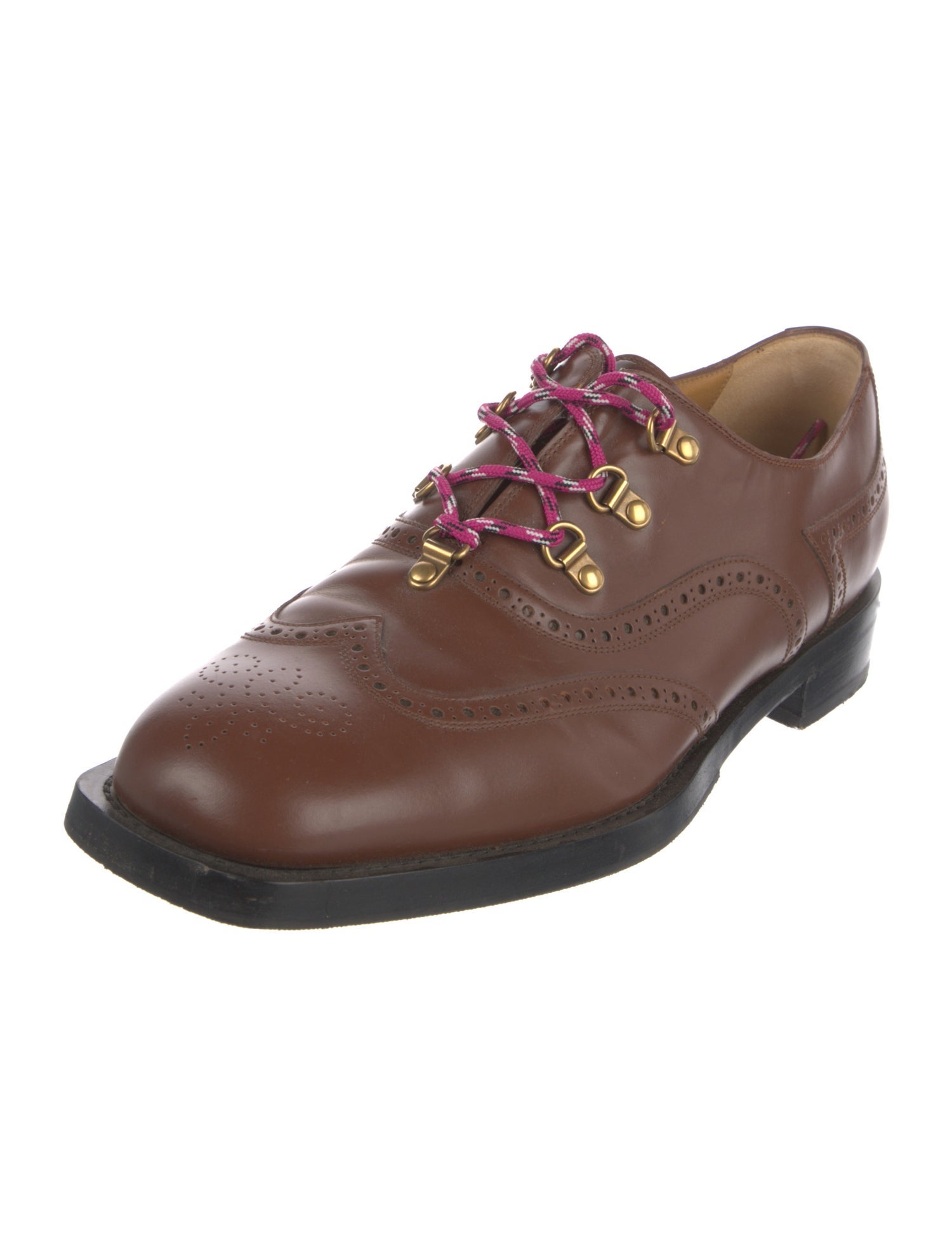Gucci Web Accent Leather Brogues