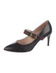 Gucci Web Accent Leather Pumps