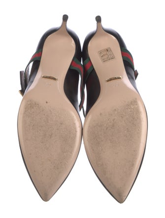 Gucci Web Accent Leather Pumps