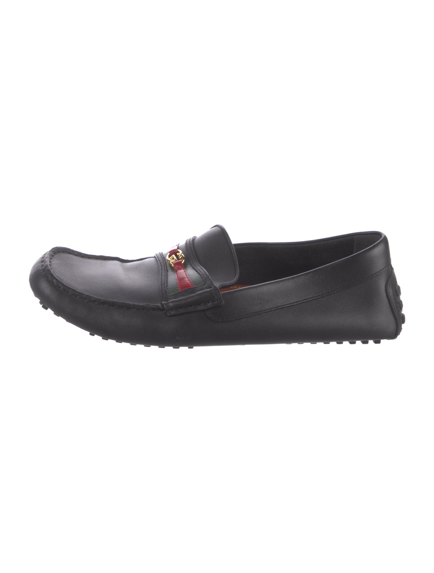 Gucci Web Accent Leather Drivers