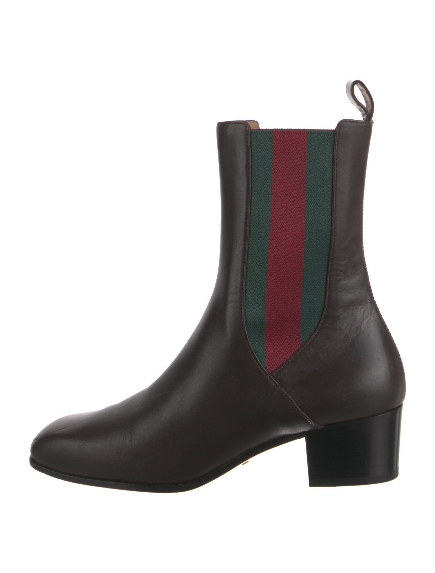 Gucci Web Accent Leather Chelsea Boots