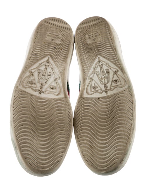 Gucci Web Accent Leather Sneakers