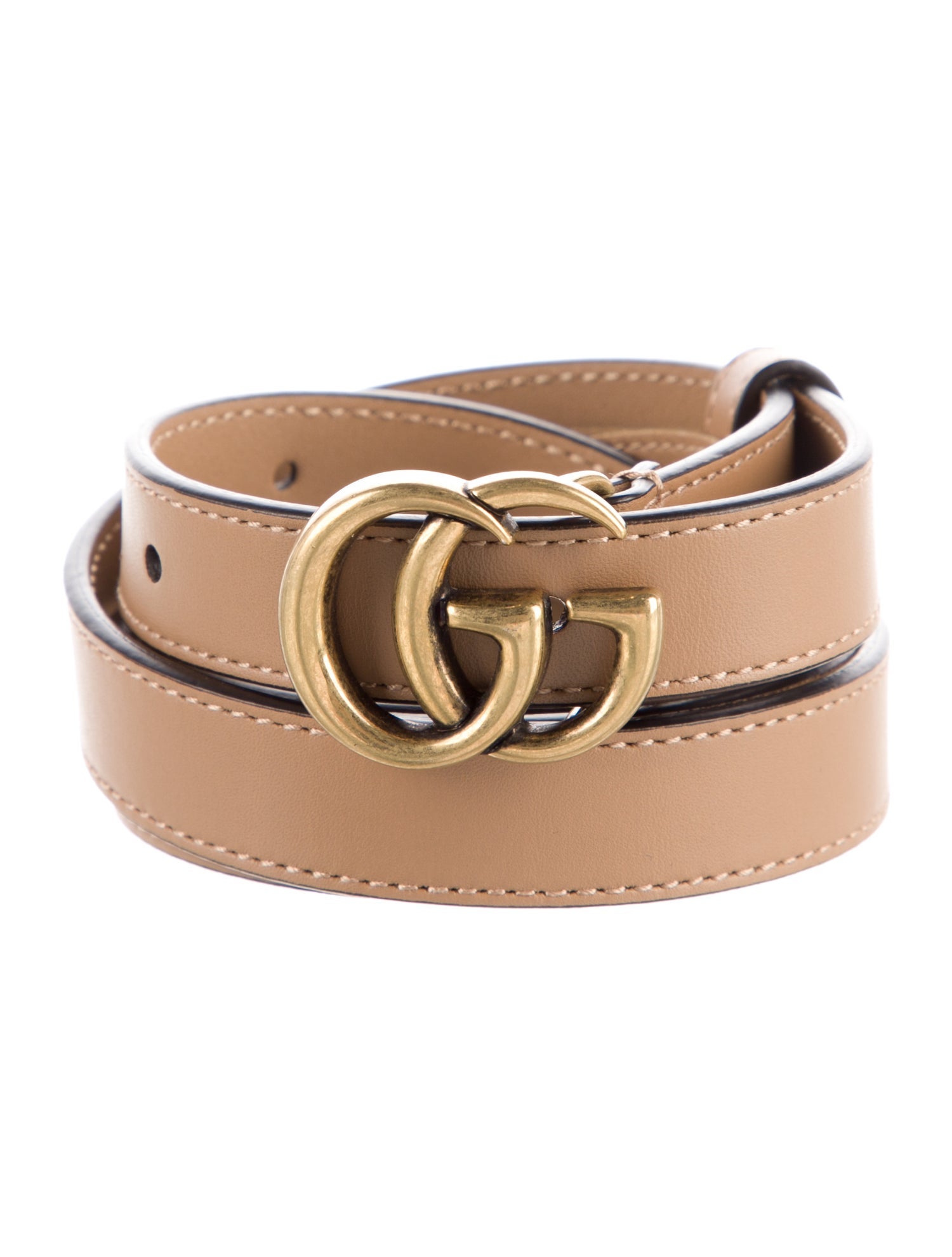 Gucci Double G Logo Skinny Belt
