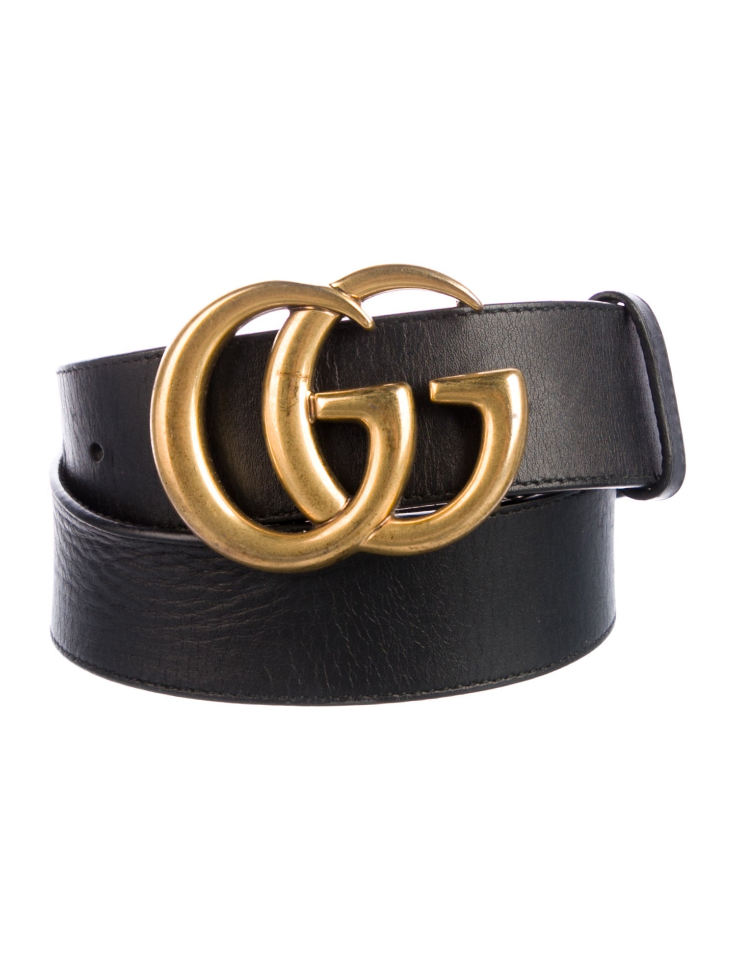 Gucci Double G Logo Leather Belt