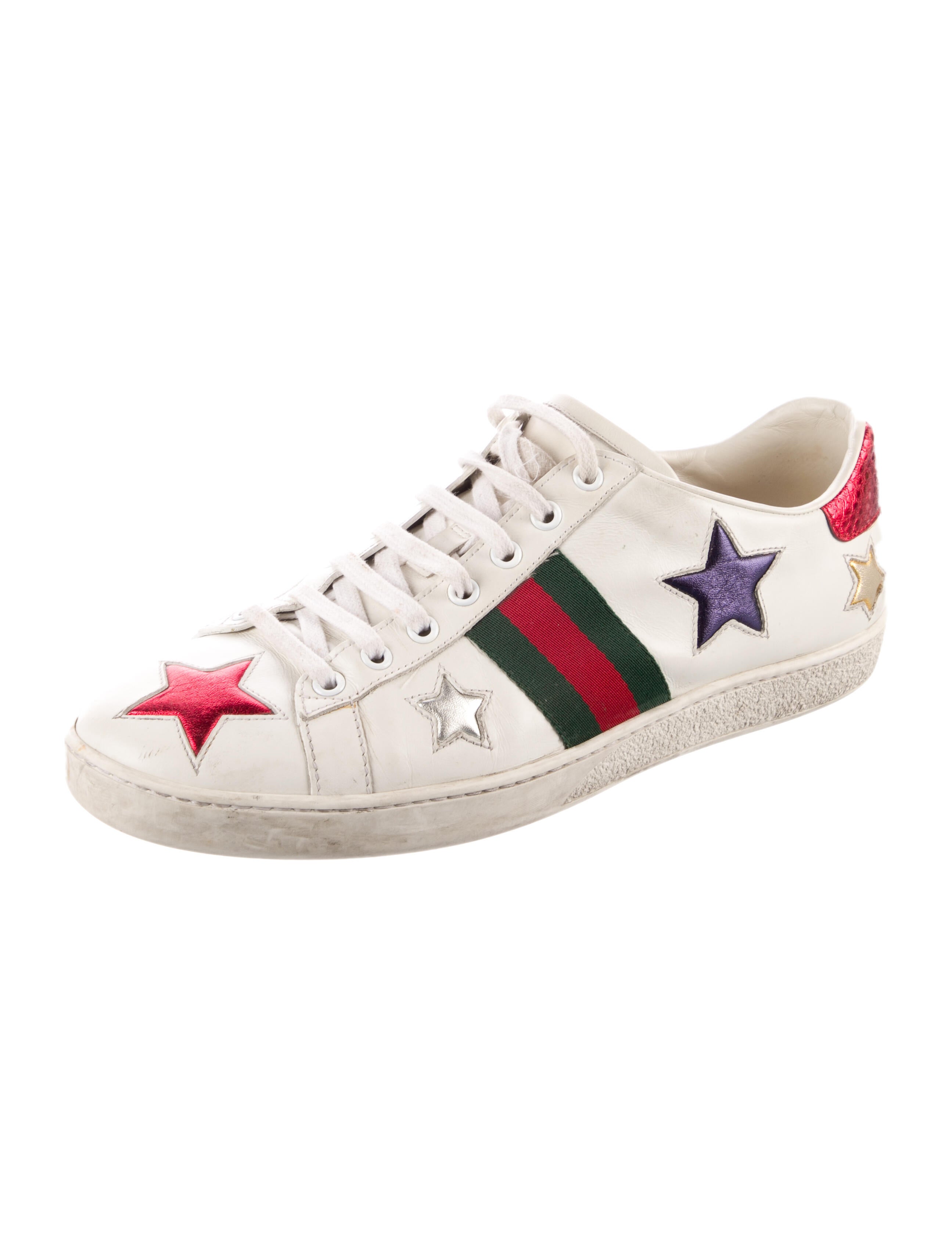 Gucci Leather Striped Sneakers