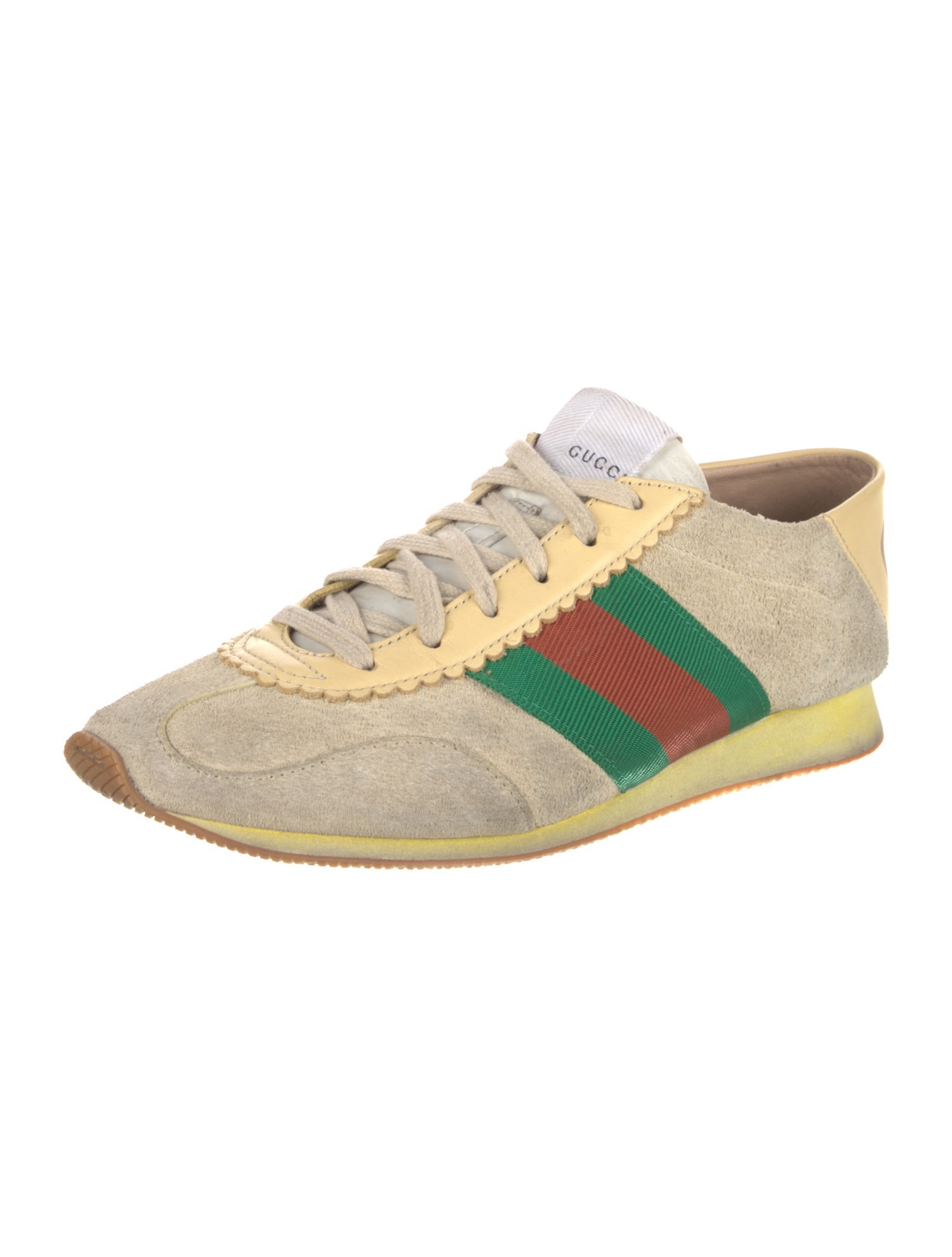 Gucci Web Accent Suede Sneakers