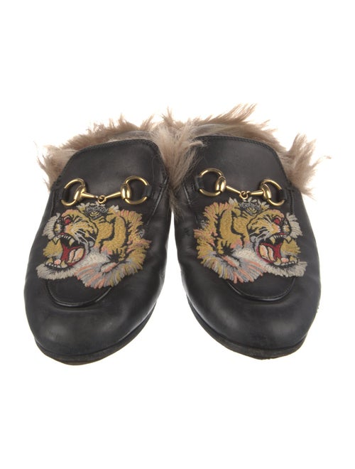 Gucci Horseferry Check Pattern Leather Mules