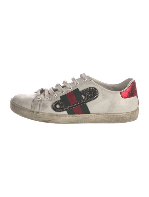 Gucci Web Accent Leather Sneakers