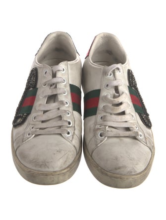 Gucci Web Accent Leather Sneakers