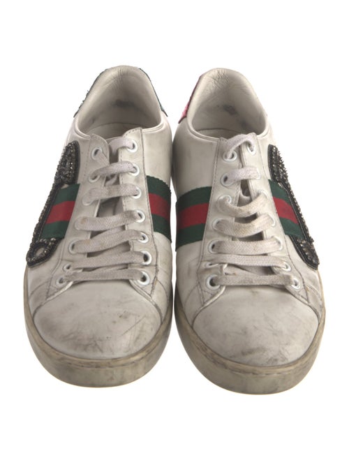 Gucci Web Accent Leather Sneakers