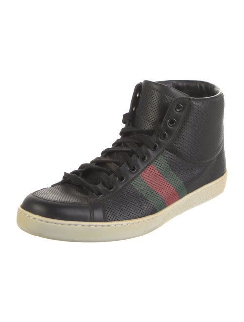 Gucci Web Accent Leather Sneakers