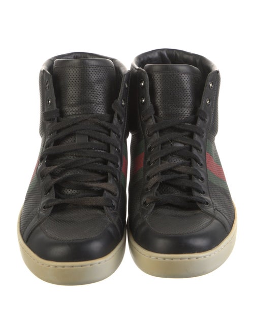 Gucci Web Accent Leather Sneakers