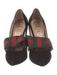 Gucci Web Accent Suede D'Orsay Pumps