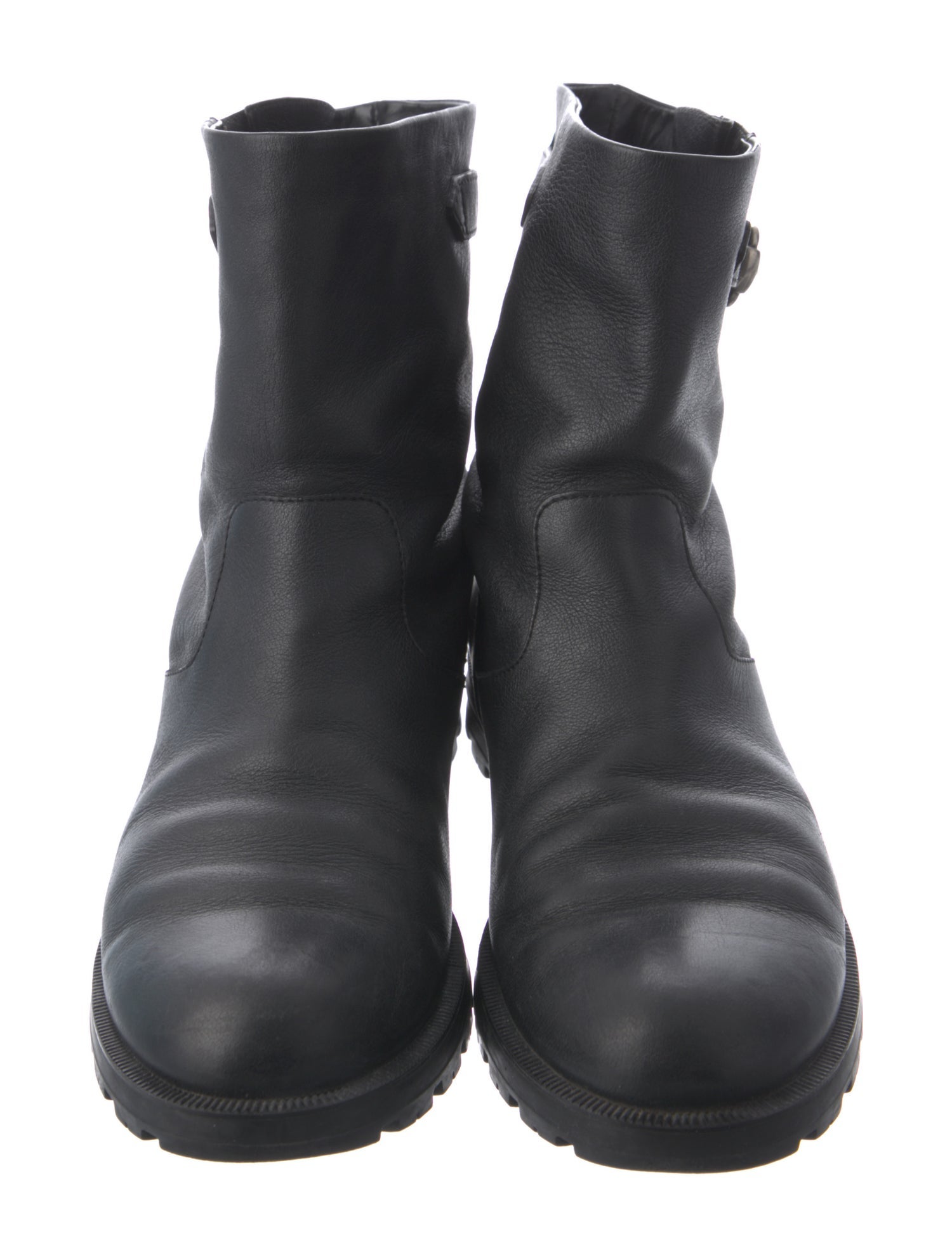 Gucci Web Accent Leather Moto Boots