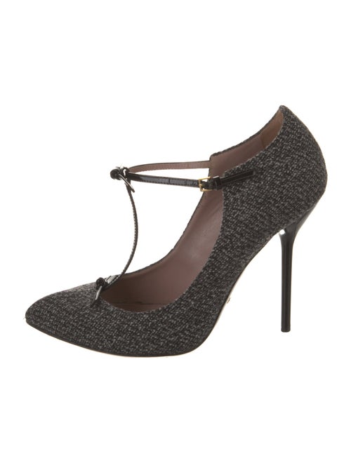 Gucci Felt T-Strap Pumps